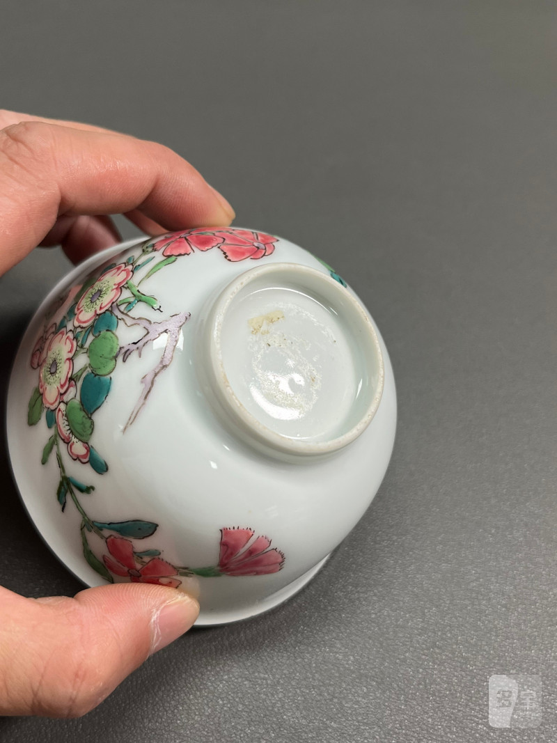 清雍正  粉彩花卉纹茶圆 - 图14